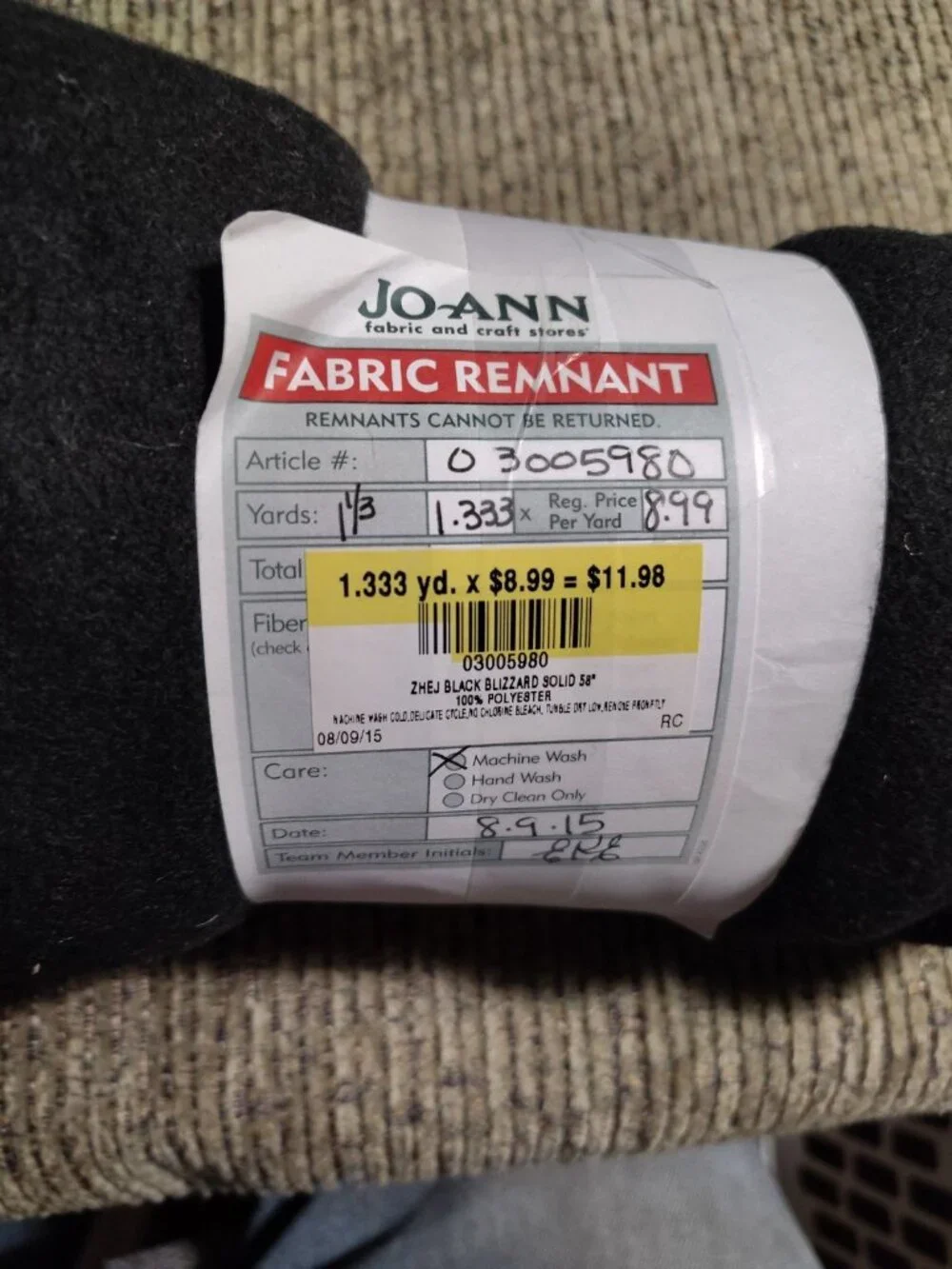 Fabric Remnant Type, Size, Color, Material And Manufacturer Varies See Pictures